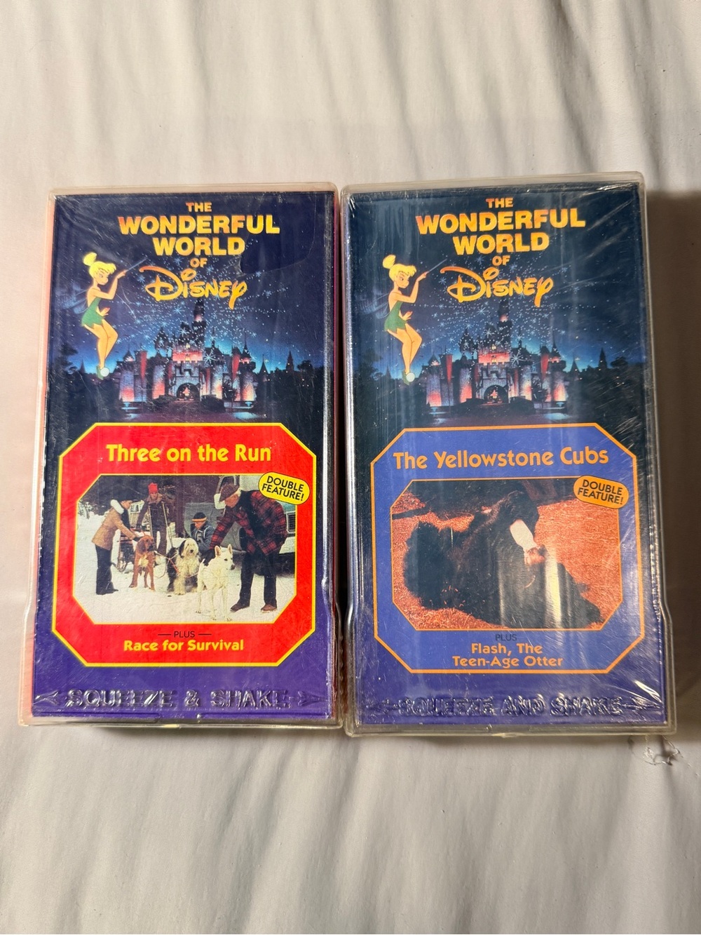 The Wonderful World Of Disney Yellowstone Cubs & 3 On The Run VHS Tape Lot Of 2